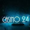 Casino 24 Blue Neon Sign