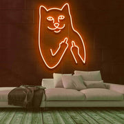 Cat Birdie Neon Sign