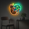 Cat Griping The Earth LED Neon Acrylic Artwork