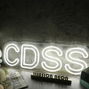 CDSS White Neon Sign