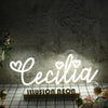 Cecilia White Neon Sign