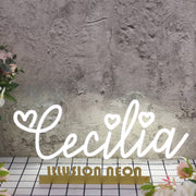 Cecilia White Neon Sign