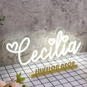 Cecilia White Neon Sign