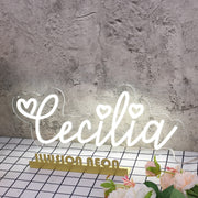 Cecilia White Neon Sign