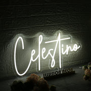 Celestino White Neon Sign