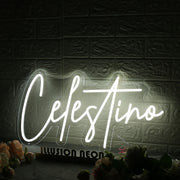 Celestino White Neon Sign