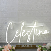 Celestino White Neon Sign