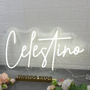 Celestino White Neon Sign