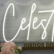 Celestino White Neon Sign