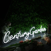 Century Garden White Neon Sign