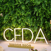 CFDA Yellow Neon Sign