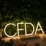 CFDA Yellow Neon Sign