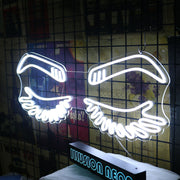 Charming Closing Eyes White Neon Sign