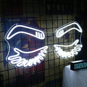 Charming Closing Eyes White Neon Sign