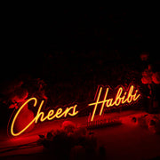 Cheers Habibi Red Neon Sign