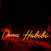 Cheers Habibi Red Neon Sign