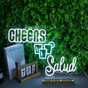 Cheers Salud White Custom Neon Sign