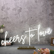 Cheers To Love White Neon Sign