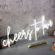 Cheers To Love White Neon Sign