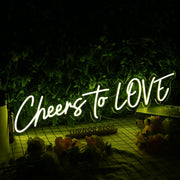 Cheers To Love Yellow Neon Sign