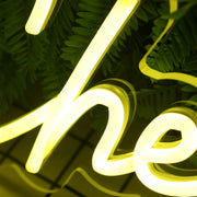 Cheers To Love Yellow Neon Sign