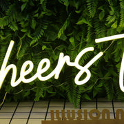 Cheers To Love Yellow Neon Sign