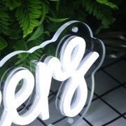 Cheers White Neon Sign