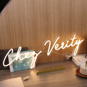 Chez Verity Yellow Neon Sign