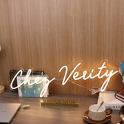 Chez Verity Yellow Neon Sign