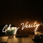 Chez Verity Yellow Neon Sign