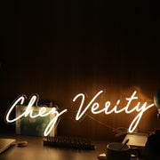 Chez Verity Yellow Neon Sign