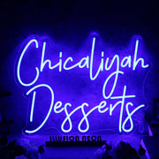 Chicaliyah Desserts Blue Neon Sign