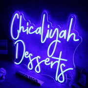 Chicaliyah Desserts Blue Neon Sign