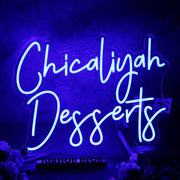 Chicaliyah Desserts Blue Neon Sign