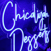 Chicaliyah Desserts Blue Neon Sign