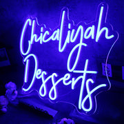 Chicaliyah Desserts Blue Neon Sign