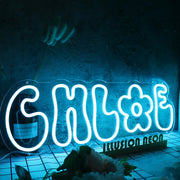 Chloe Blue Name Neon Sign