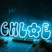 Chloe Blue Name Neon Sign