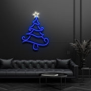 Christmas Tree With Star Neon Sign