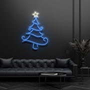 Christmas Tree With Star Neon Sign