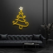 Christmas Tree With Star Neon Sign