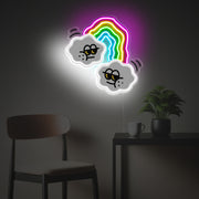 Clouds With Rainbow LED Neon Acrylic Artwork