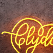 Clydos Orange Neon Sign