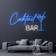 Cocktail Bar With Martini Drink Neon Sign