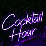 Cocktail Hour Purplr Neon Sign