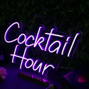 Cocktail Hour Purplr Neon Sign