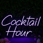 Cocktail Hour Purplr Neon Sign