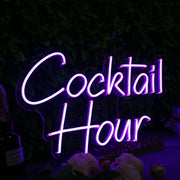 Cocktail Hour Purplr Neon Sign