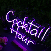 Cocktail Hour Purplr Neon Sign