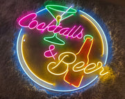 Cocktails and Beer Neon Sign